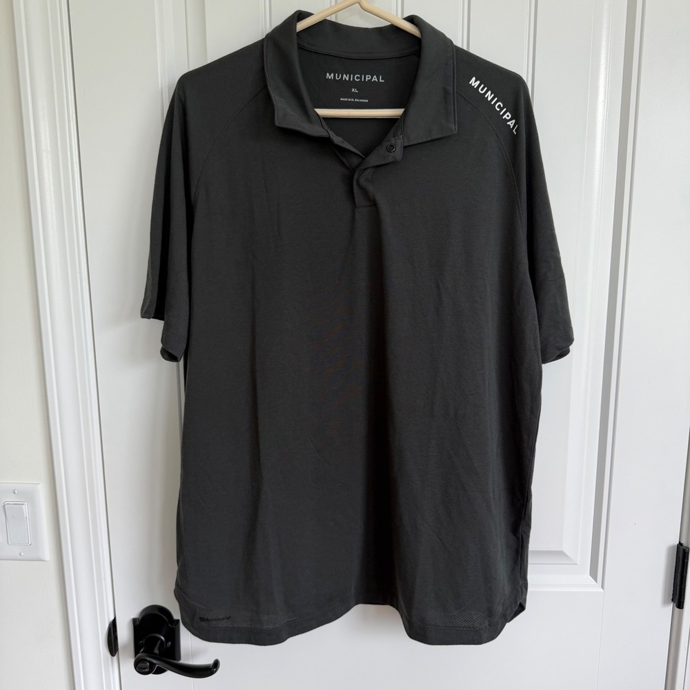 Municipal Sport Utility Gear Mens XL Drirelease Polo Shirt Gray Short Sleeve - Picture 2 of 7